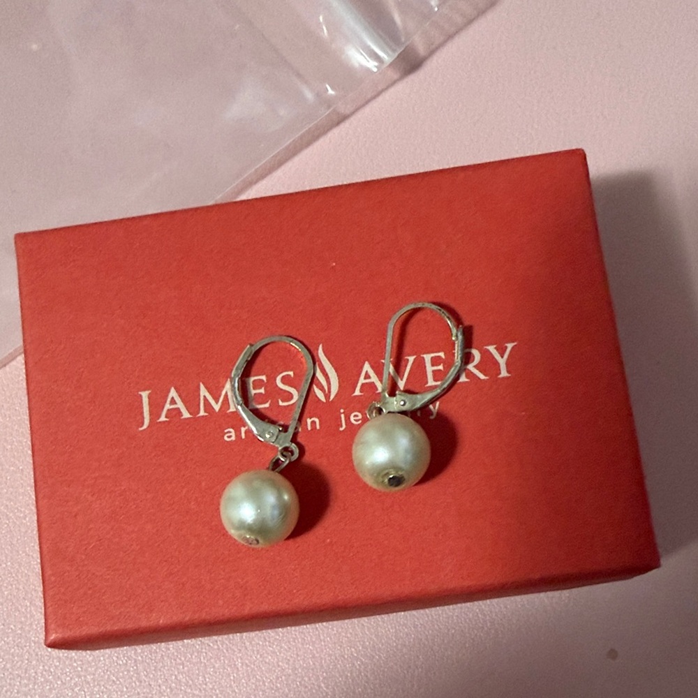 James Avery Silver Earrings with Pearls - Picture 2 of 3